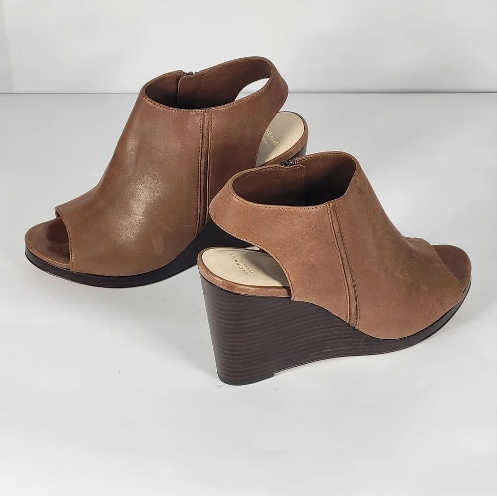 Cole Haan Brown Peep-Toe Wedges #761 Size 10.5